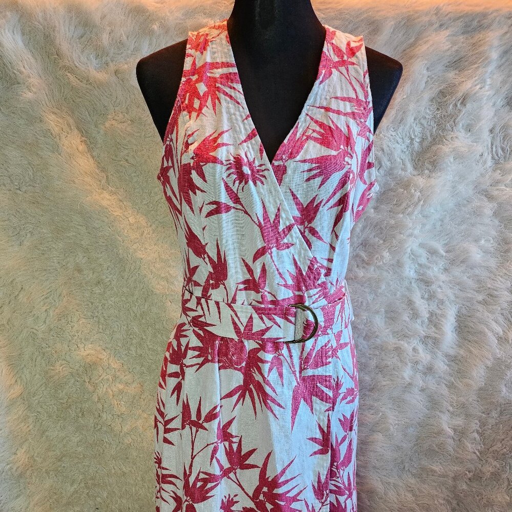 Polo Ralph Lauren Womens Red 100% Linen Sleeveless Wrap Dress Size 4